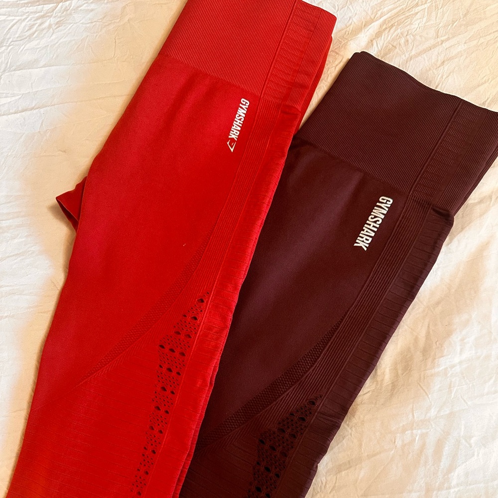 Gymshark womens burnt orange and maroon Leggings